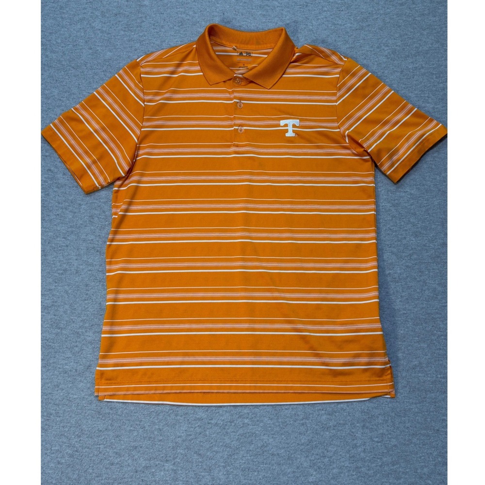 Adidas Tennessee Volunteers Puremotion Polo Shirt Mens Medium Orange Striped